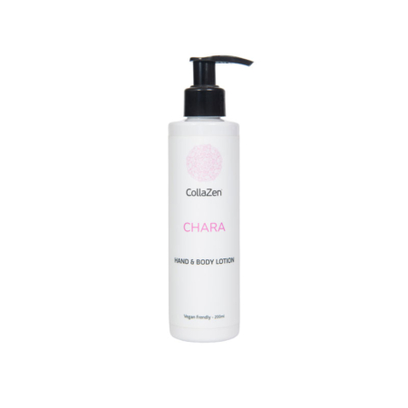 CollaZen CHARA Hydrating Hand & Body Lotion 200ml with peach, sweet orange and musk notes