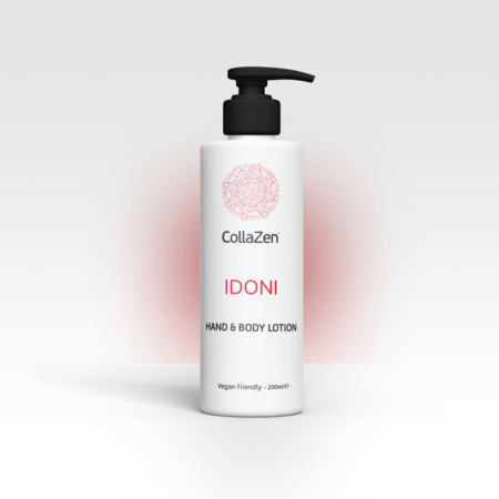 CollaZen IDONI Hand & Body Lotion 200ml with violet, amber, Madagascar vanilla and musk fragrance