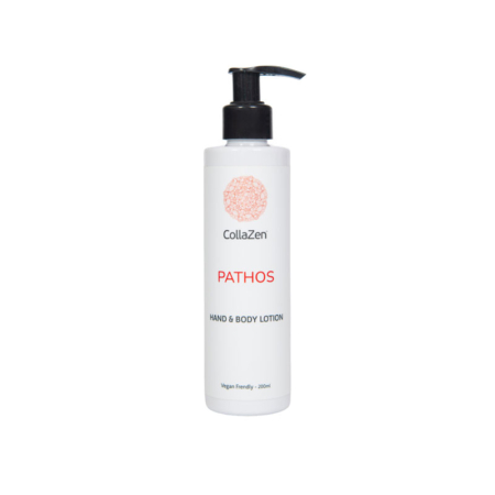 CollaZen PATHOS – Ενυδατική Λοσιόν Χεριών & Σώματος 200ml με Άρωμα Σανταλόξυλου, Κεχριμπαριού και Ροζ Πιπεριού